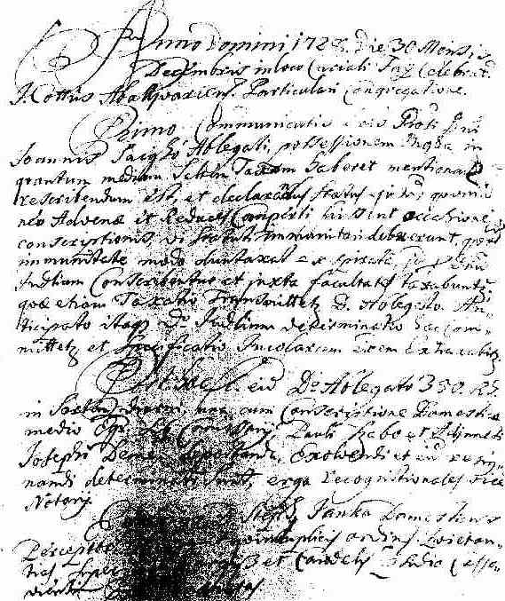 1728-as vármegyei határozat arról, hogy Ongán vannak újonnan beköltözöttek és olyanok, akik visszatértek a faluba